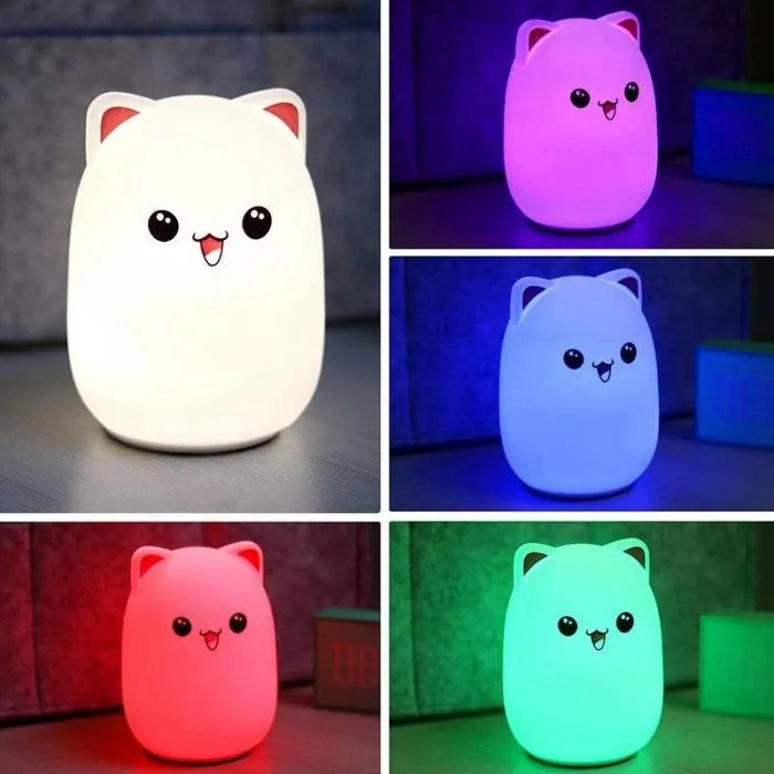 RZ-021 Ночник-светильник "Котик" силиконовый 