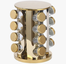 KP-756 Набор Spice Carousel для специй круглый золотой 16 шт
