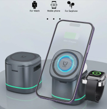 AV-215 Держатель Magnetic Wireless Charger 3 in 1  автомобильный 