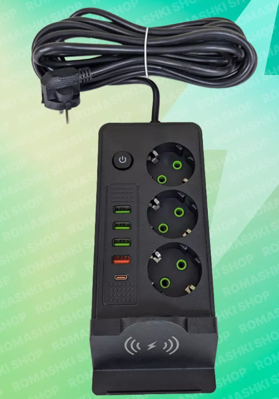 IN-120 Сетевой фильтр BKL-504 1,8 м на 3 розеток и 4 usb