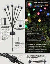 FNA-008 Фонарь Solar-powered firefly lamp садовый на солнечной батарее 2шт,уличный декоративный фонарь Rgb