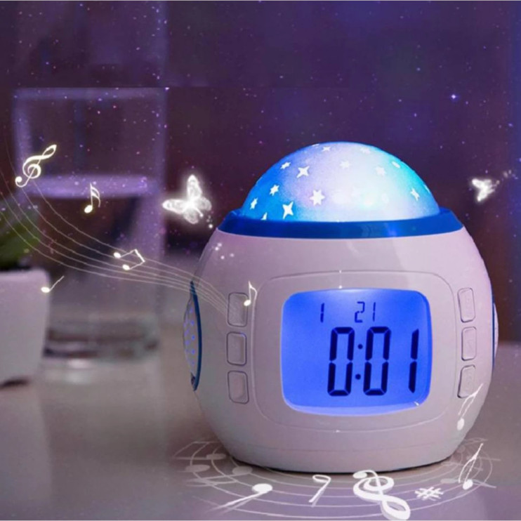 SV-56 Будильник с проекцией Music and Starry Sky Calender 1038 музыкальный